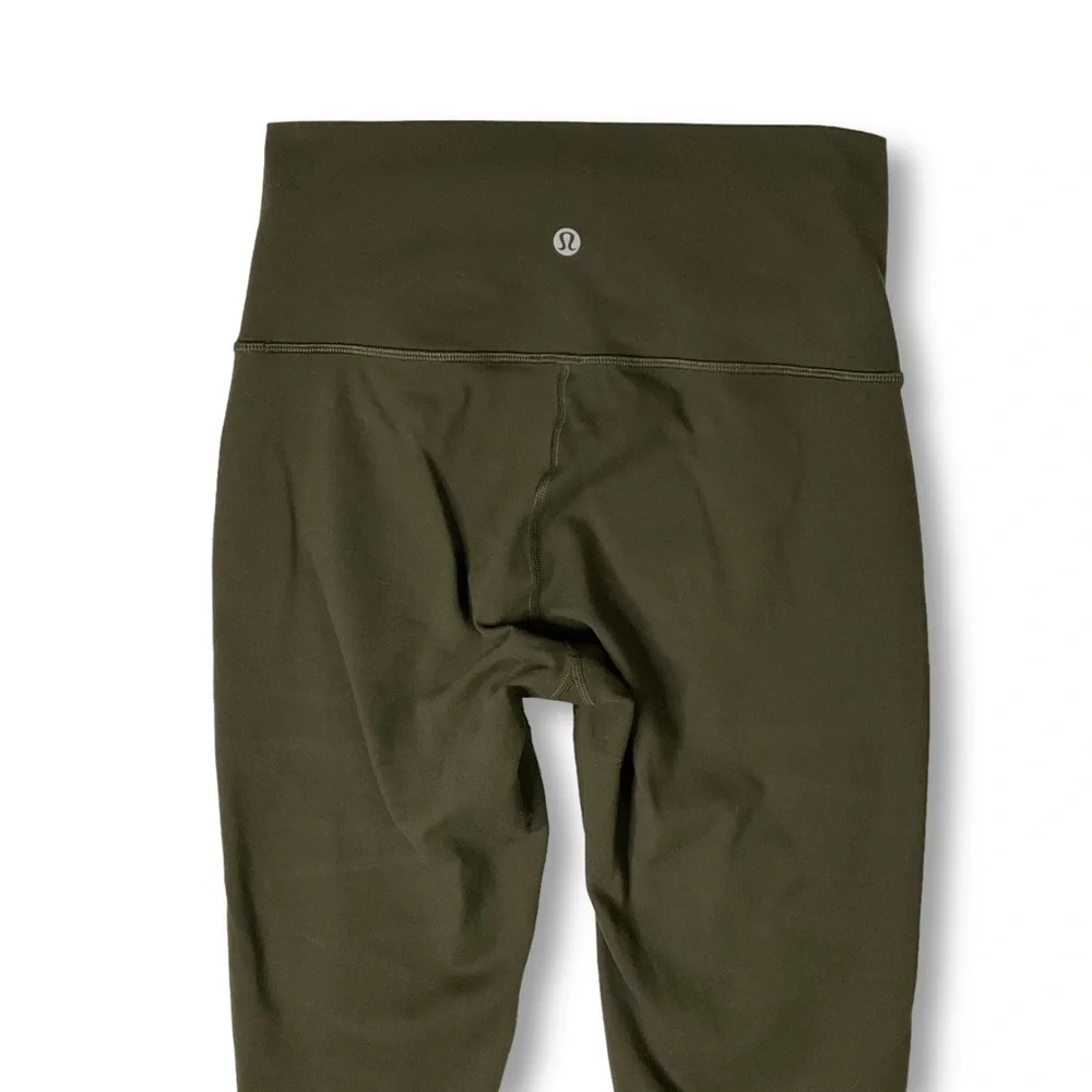 Lululemon High Times Leggings Crop Tech Mesh Tights Olive Green Sz 6    88